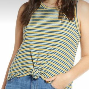 Madewell Audio Knot-Front Tank Top in Stripe